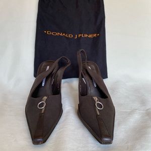 Donald J Pliner Brown Slingbacks
